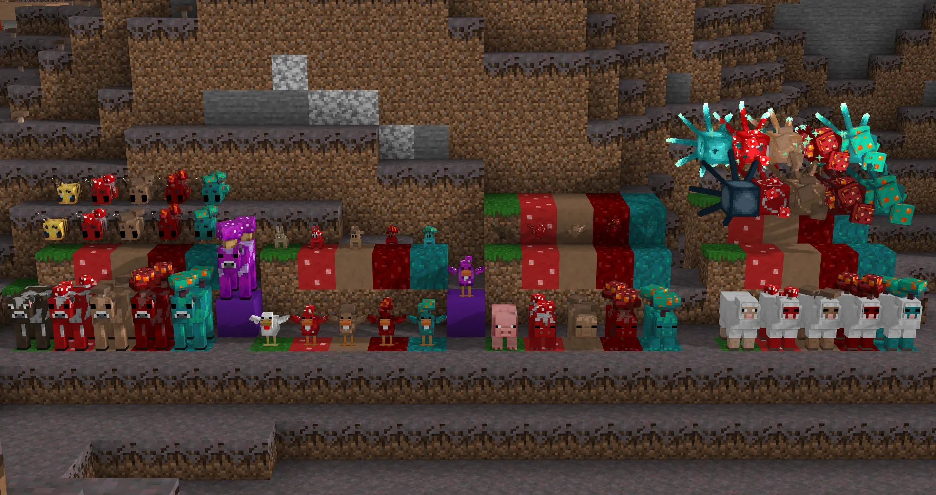 Mushified Mobs, Текстуры, Minecraft
