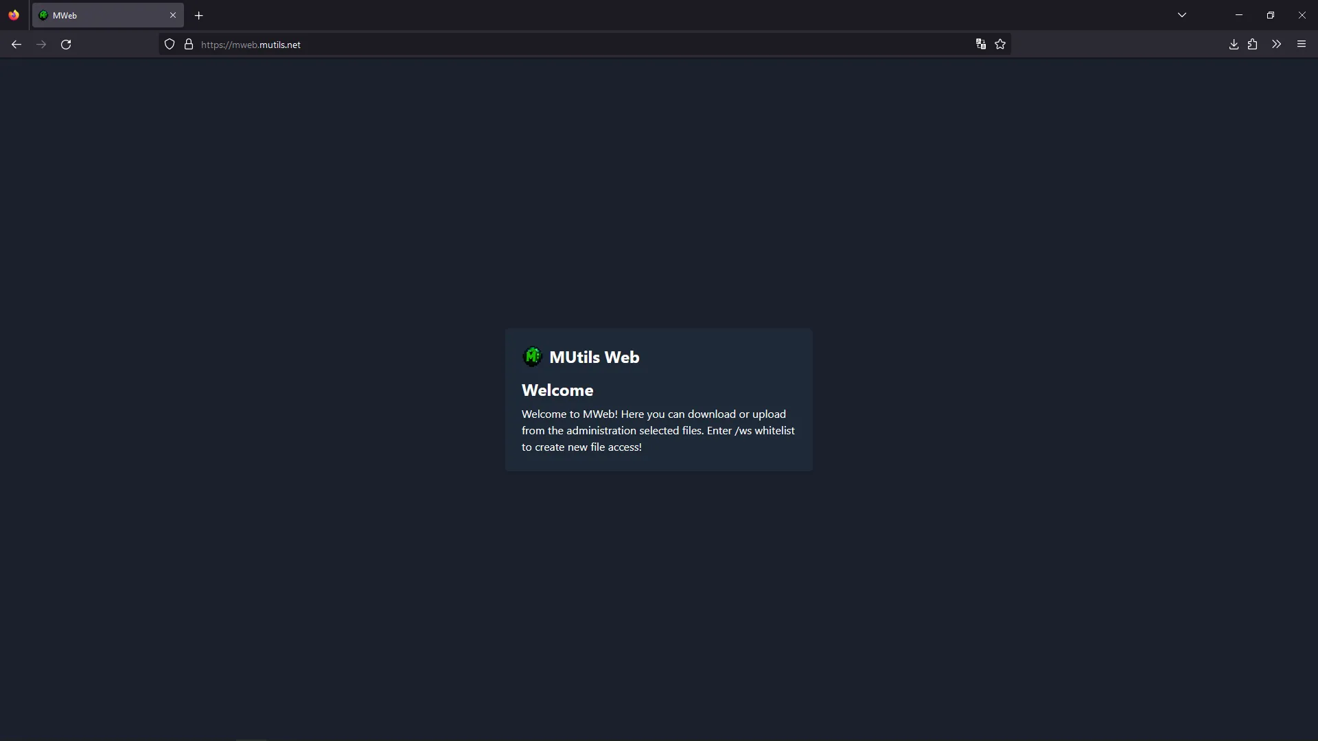 MWeb - File Sharing — скриншот 2 (Плагины, Minecraft)