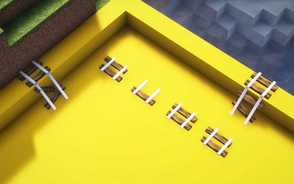 Rickety Oak Log Rail (3d models) — скриншот 3 (Текстуры, Minecraft)