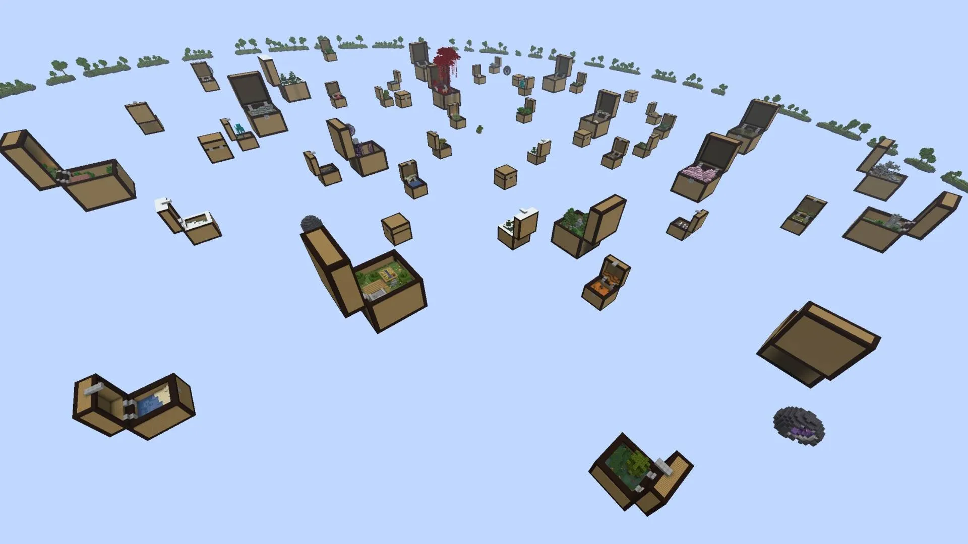 Skyblock Chest Challenge, Карты, Minecraft