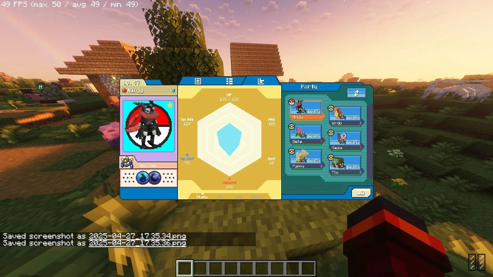 Pokemon Fire Red and Leaf Green interface for cobblemon., Текстуры, Minecraft