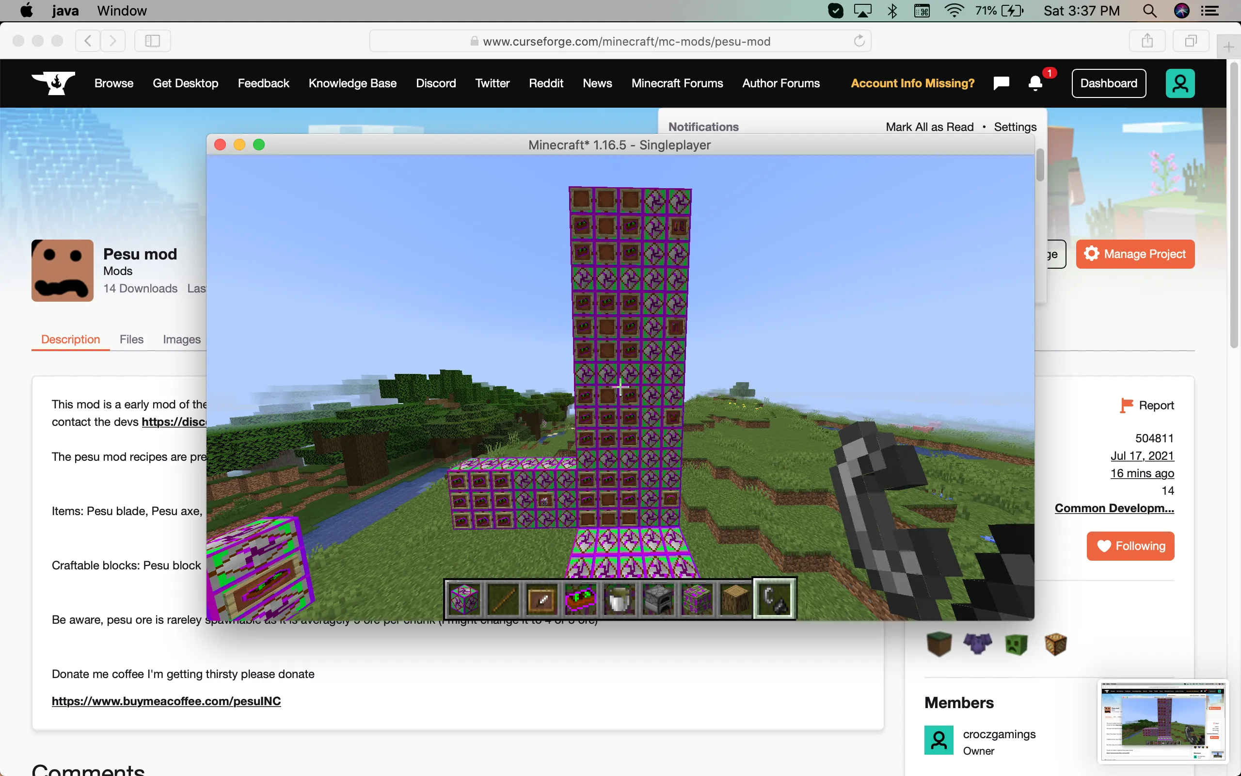 Pesu mod — скриншот 4 (Моды, Minecraft)