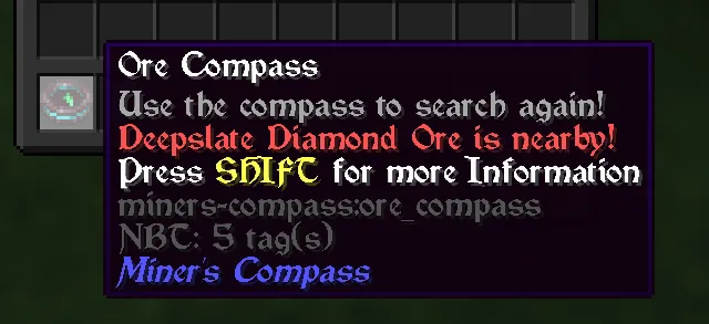Miner's Compas, Моды, Minecraft
