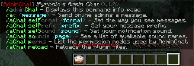 iPyronic's Admin Chat — скриншот 1 (Плагины, Minecraft)