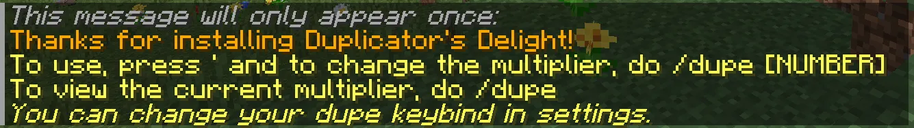 Dupe Command V2 (Duplicator's Delight), Моды, Minecraft