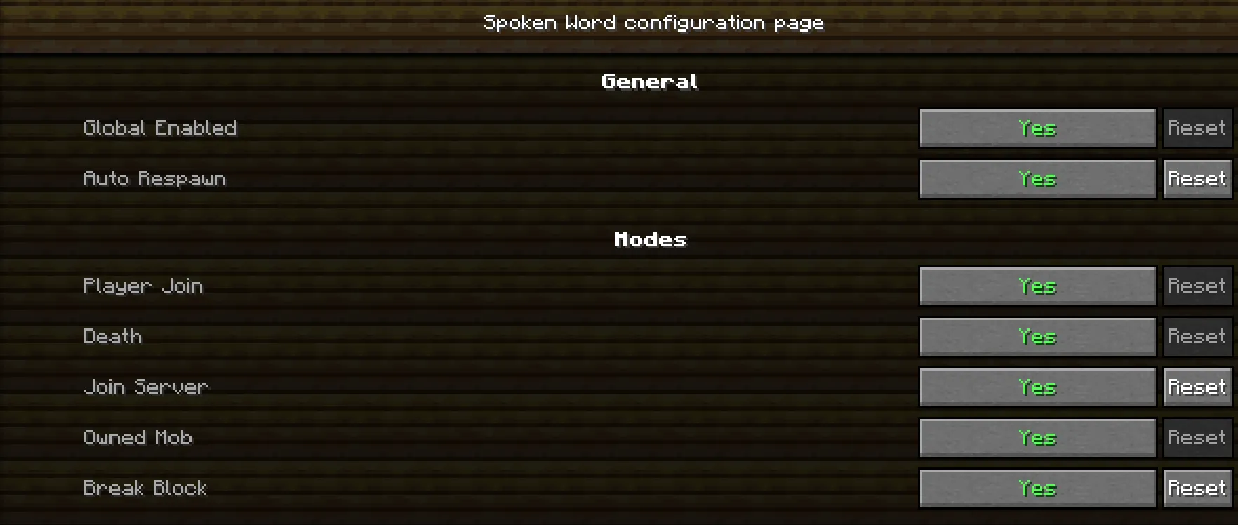 Spoken Word, Моды, Minecraft