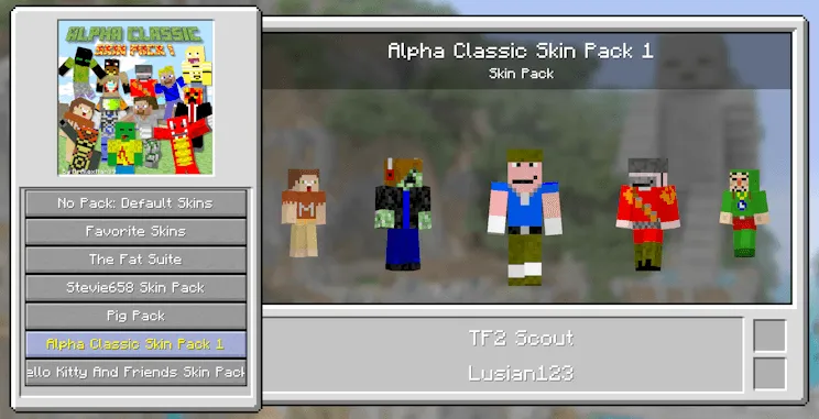 Legacy4J Early Java Clasic Skin Pack 1, Текстуры, Minecraft
