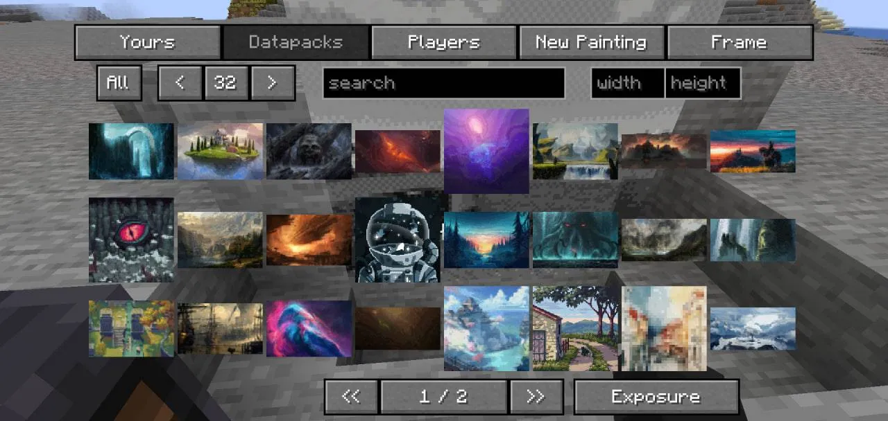 Exposure + Immersive Paintings, Моды, Minecraft