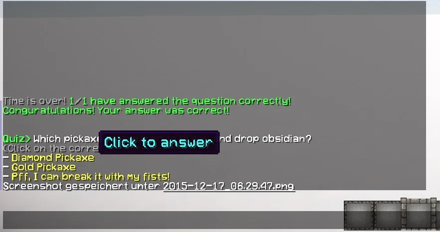 ChatQuiz, Плагины, Minecraft