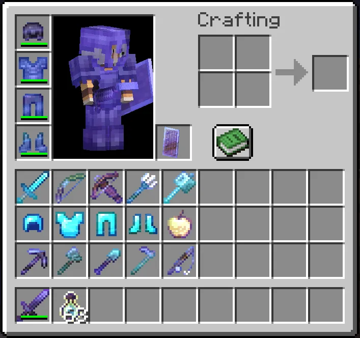 Blue XP Bar and Enchantment Glint — скриншот 2 (Текстуры, Minecraft)