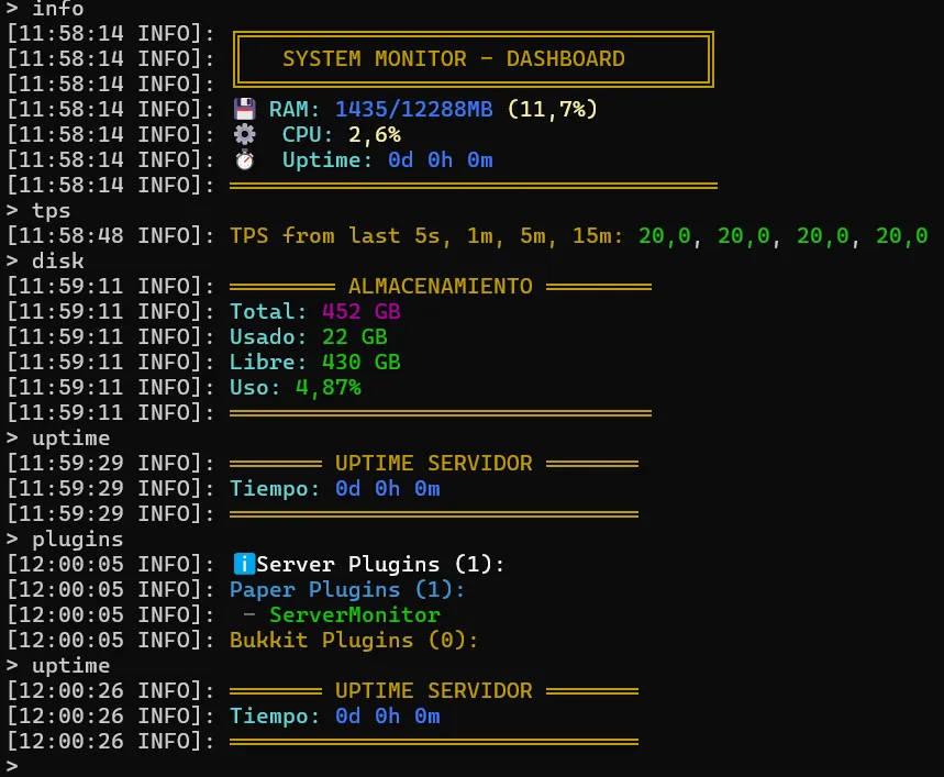 Minecraft Server Monitor — скриншот 2 (Плагины, Minecraft)