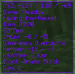 Coordinates HUD, Моды, Minecraft