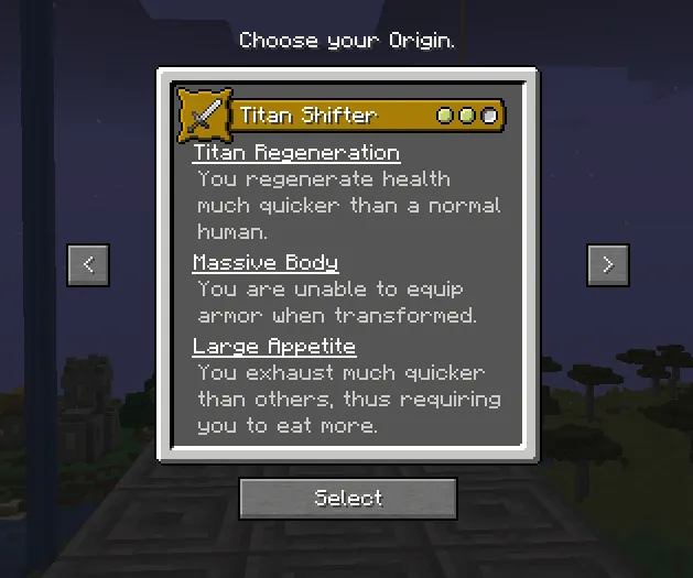 Titan Shifter, Аддоны, Minecraft