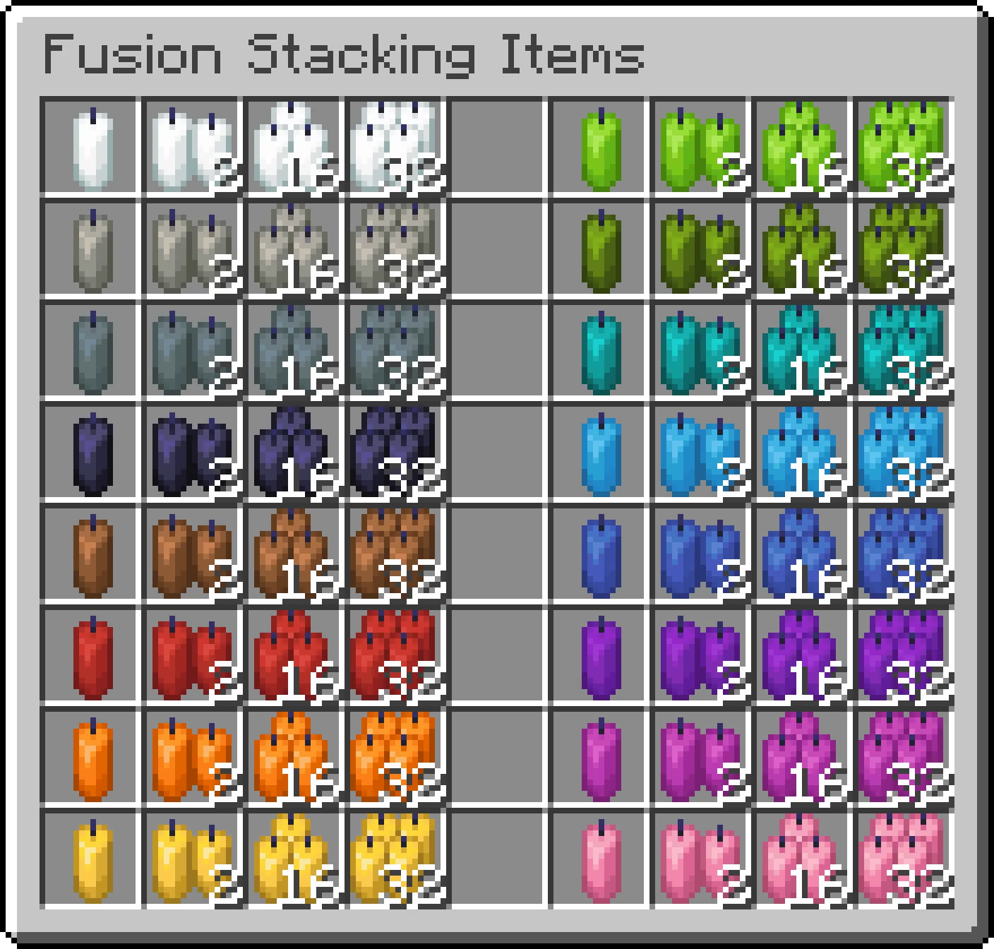 Fusion Stacking Items, Текстуры, Minecraft