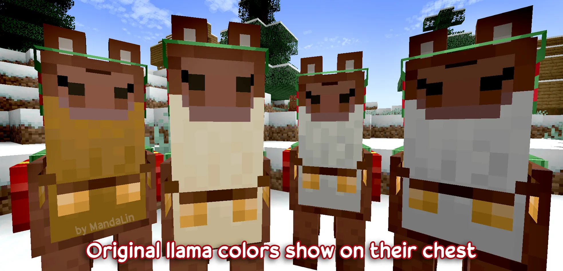 Wandering Santa Trader & Reindeer Llamas — скриншот 1 (Текстуры, Minecraft)