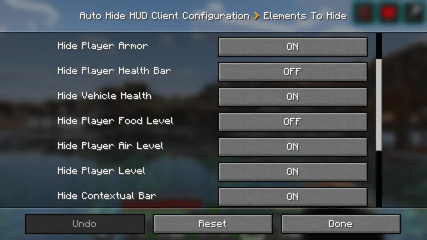 Auto Hide HUD — скриншот 3 (Моды, Minecraft)