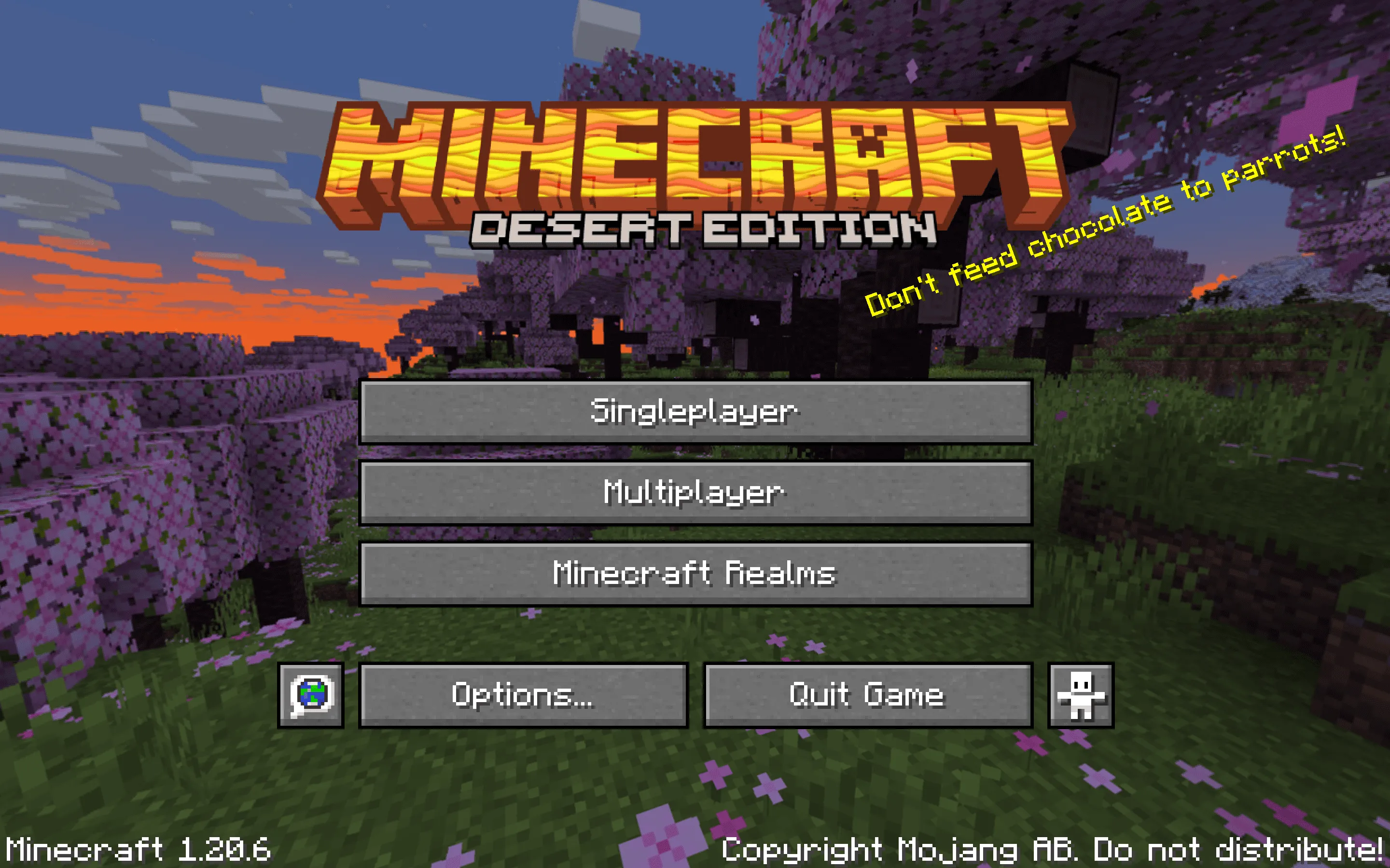 Desert Title Menu, Текстуры, Minecraft