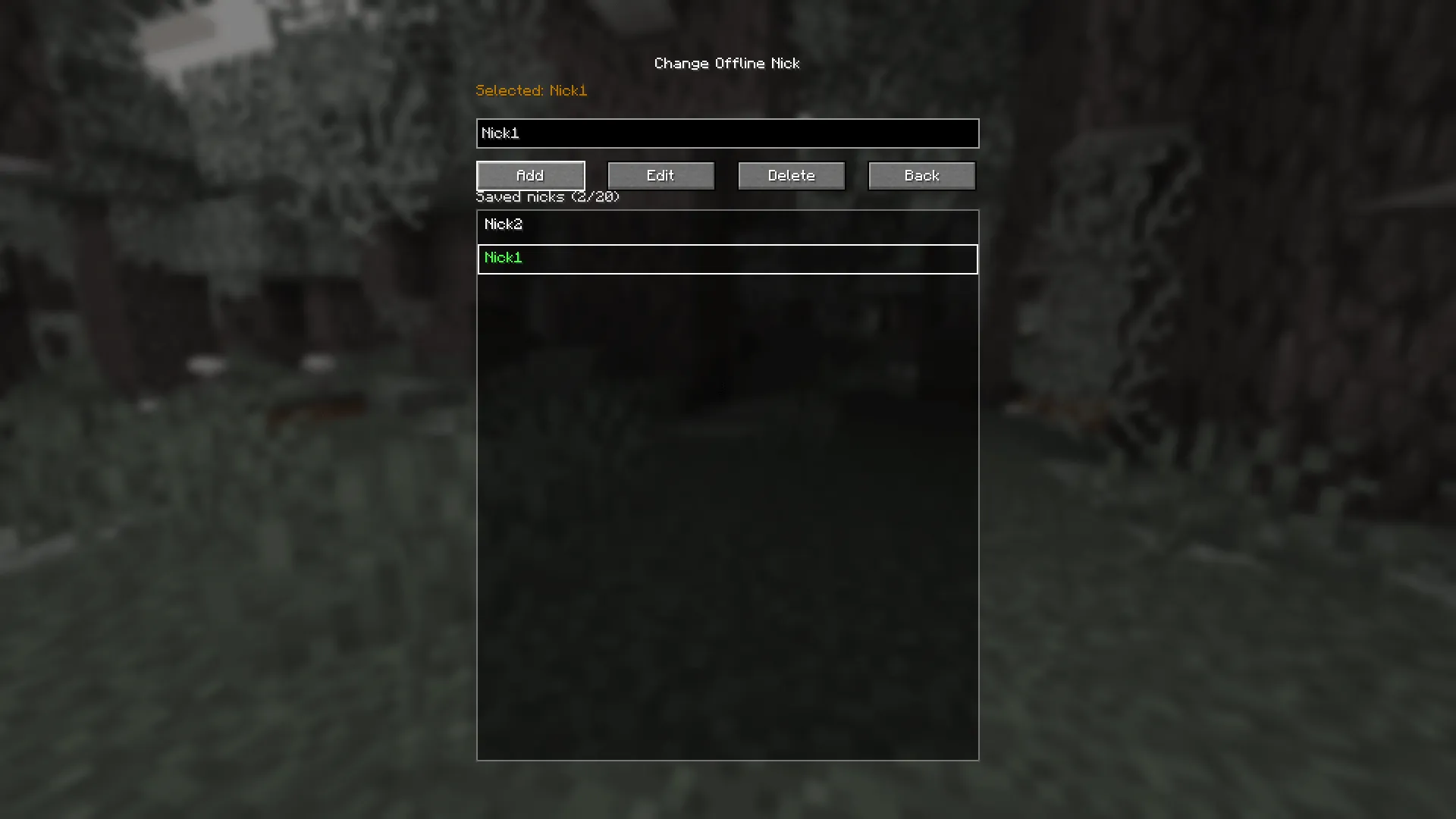 NickSwitcher — скриншот 2 (Моды, Minecraft)