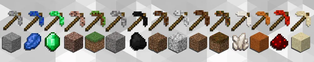 MaxTheEditors Even More Pickaxes! + — скриншот 1 (Моды, Minecraft)