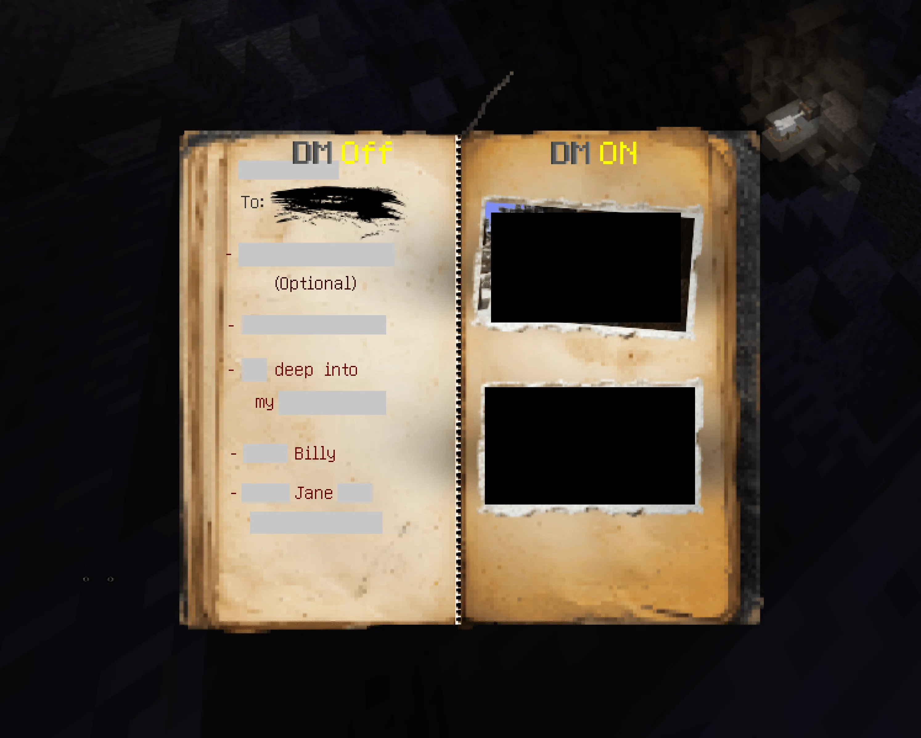 From The Caves: DM, Текстуры, Minecraft