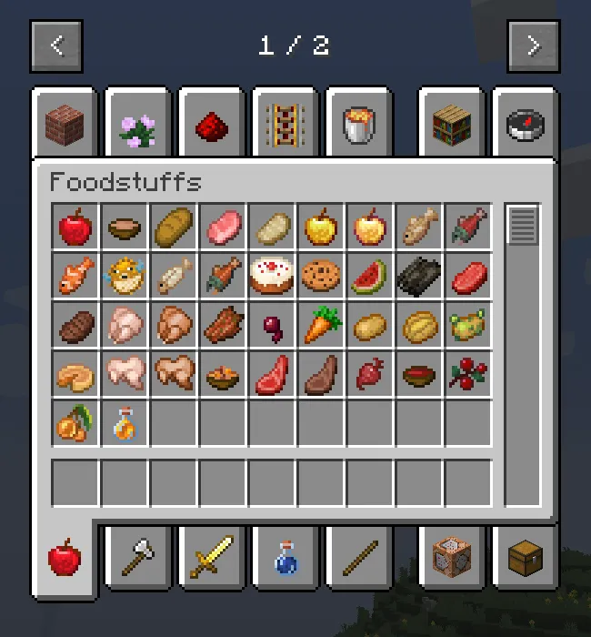 Old Creative Menu Restored, Текстуры, Minecraft