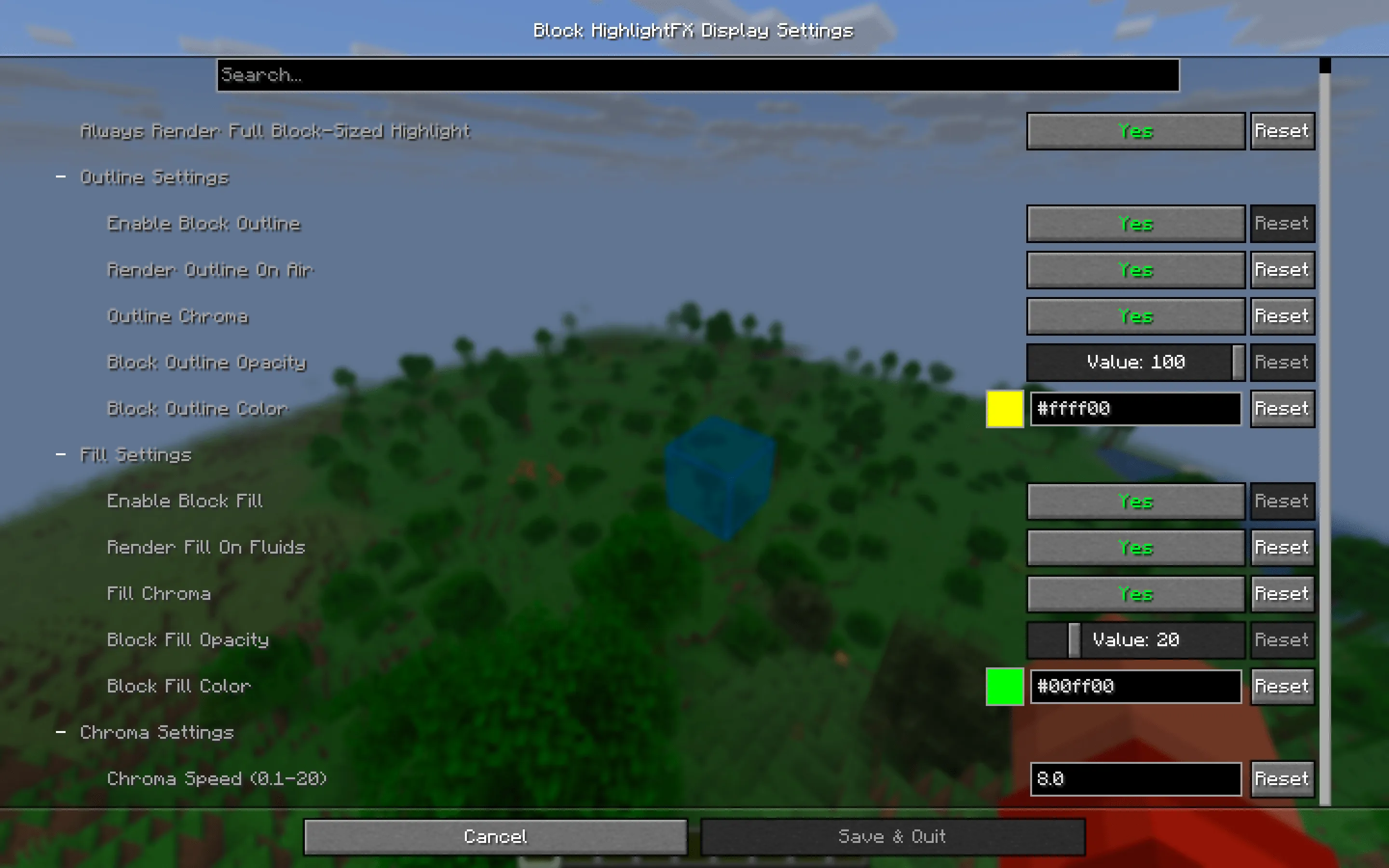 Block Outline HighlightFX, Моды, Minecraft