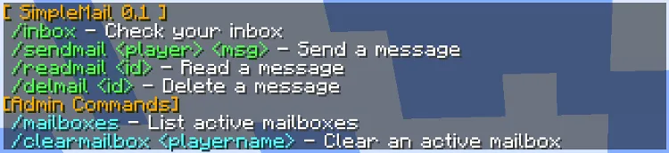 Simple-Mail, Плагины, Minecraft