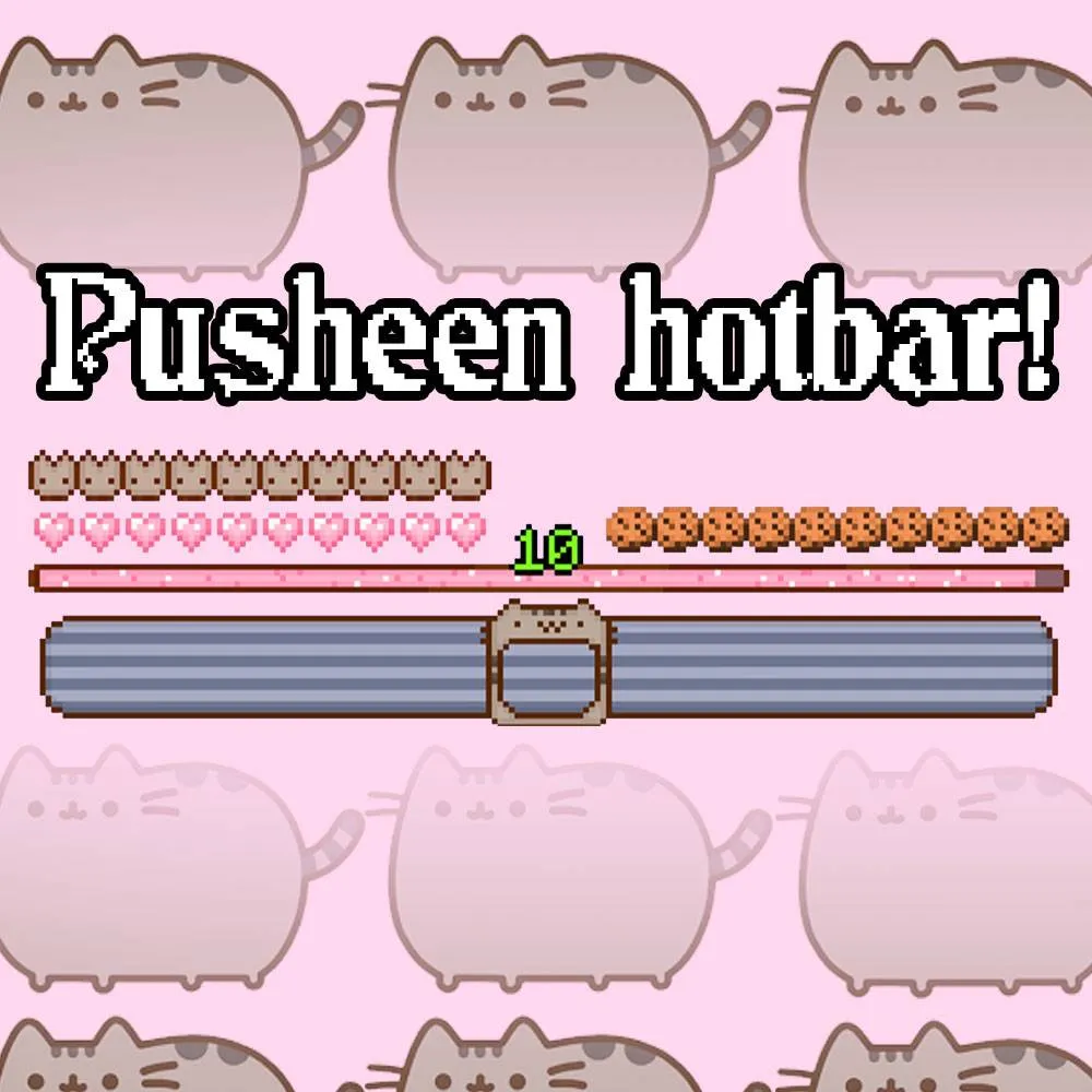 Luvstar's Pusheen Hotbar — скриншот 1 (Текстуры, Minecraft)