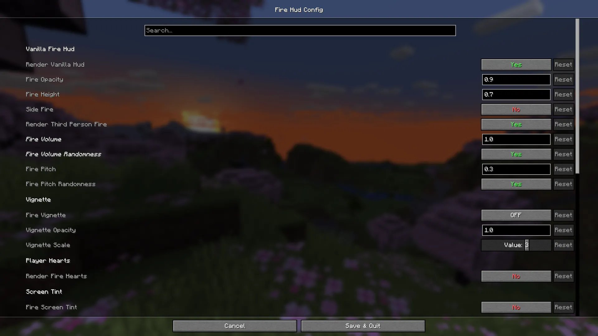 FireHud, Моды, Minecraft