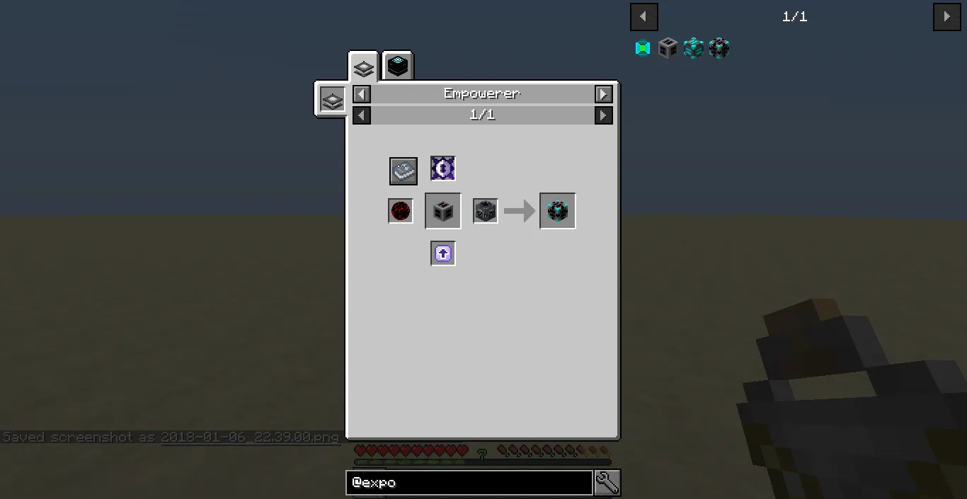 Exponential Power Recipes, Кастомизации, Minecraft