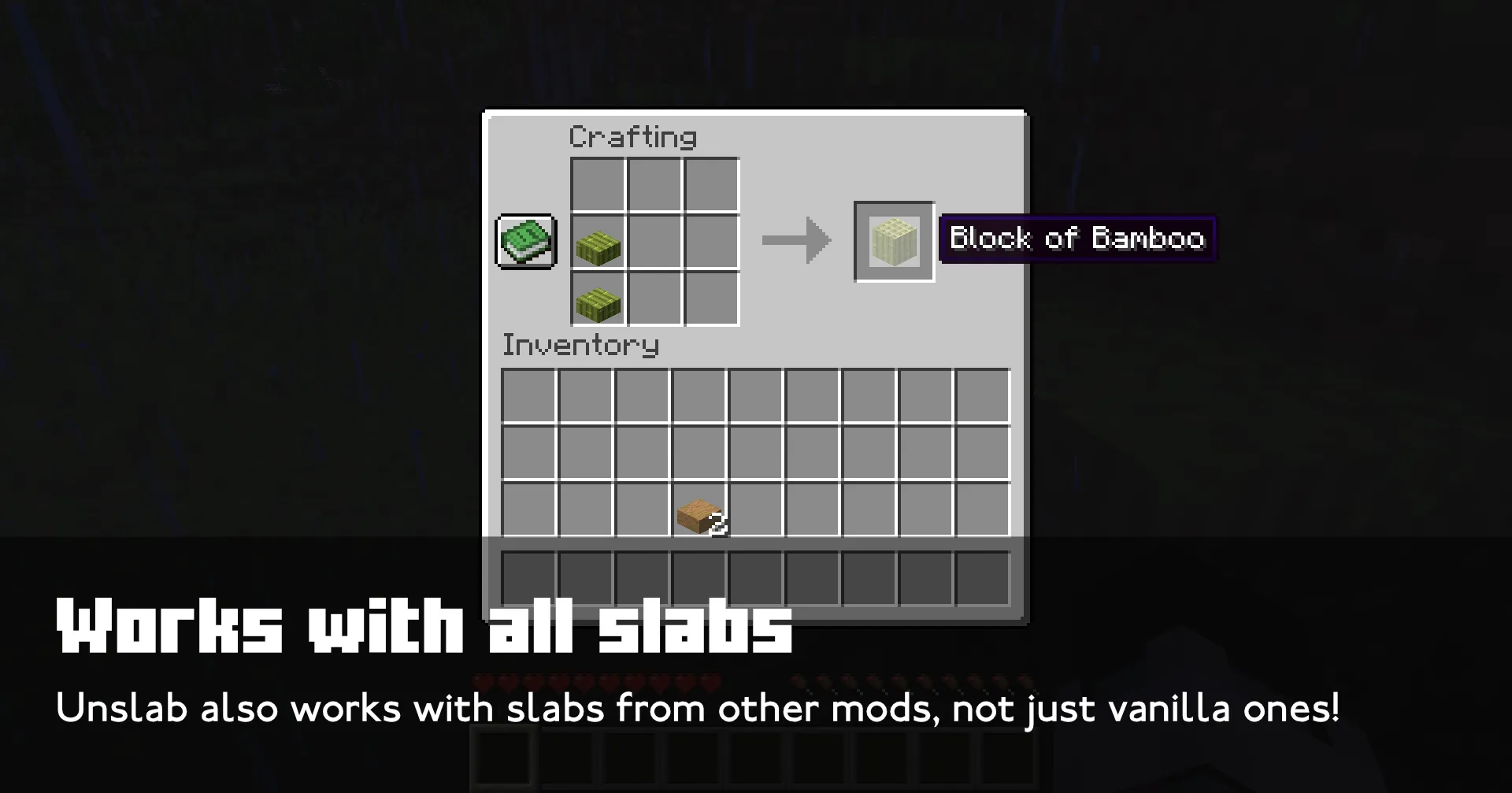 Unslab - Slabs back to blocks, Моды, Minecraft