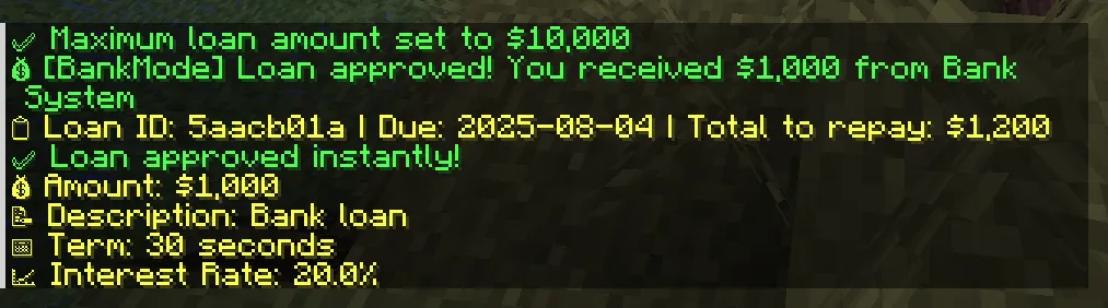BnkSystem — скриншот 3 (Плагины, Minecraft)