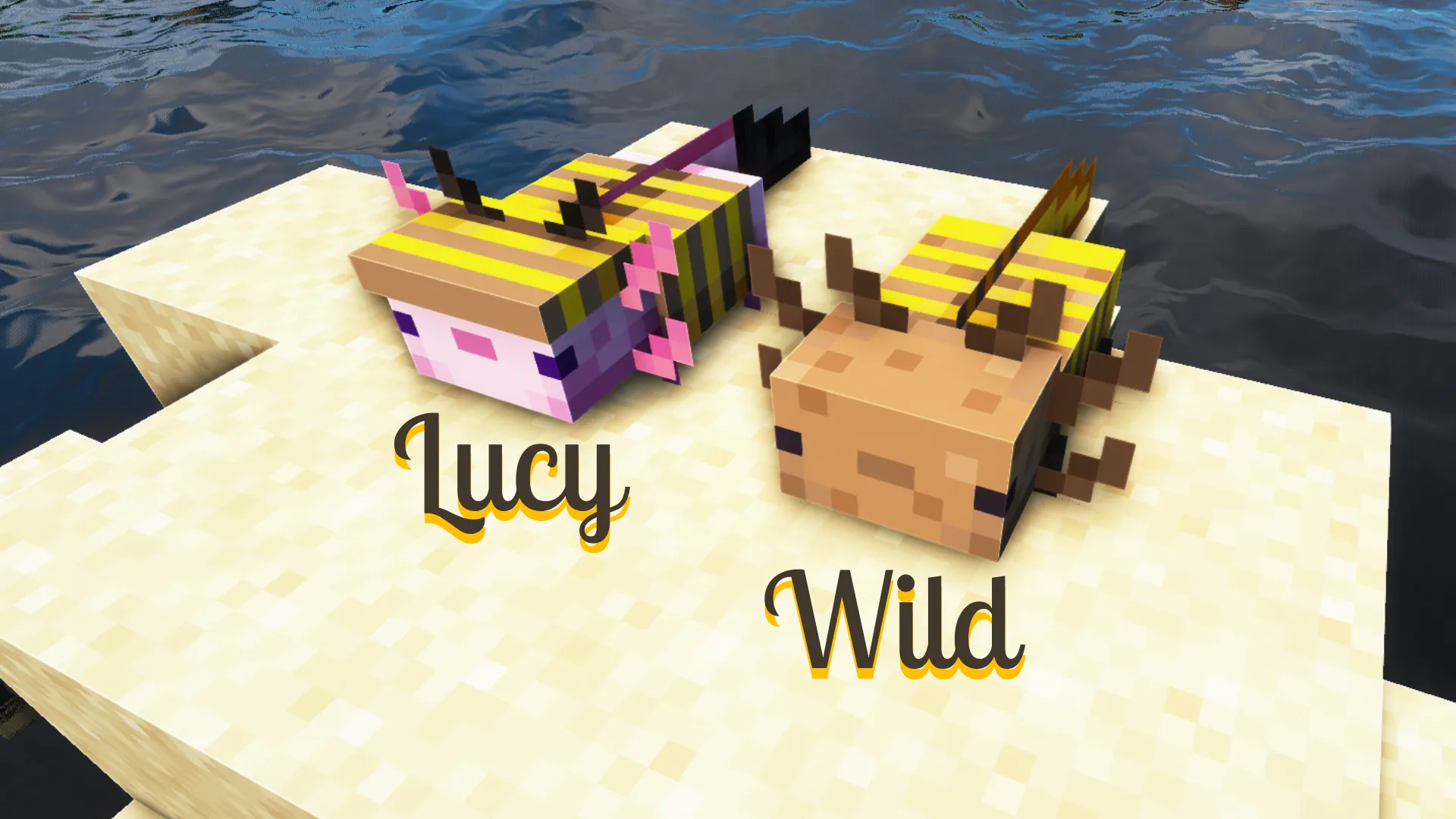 Buzzy Bee Axolotls — скриншот 1 (Текстуры, Minecraft)