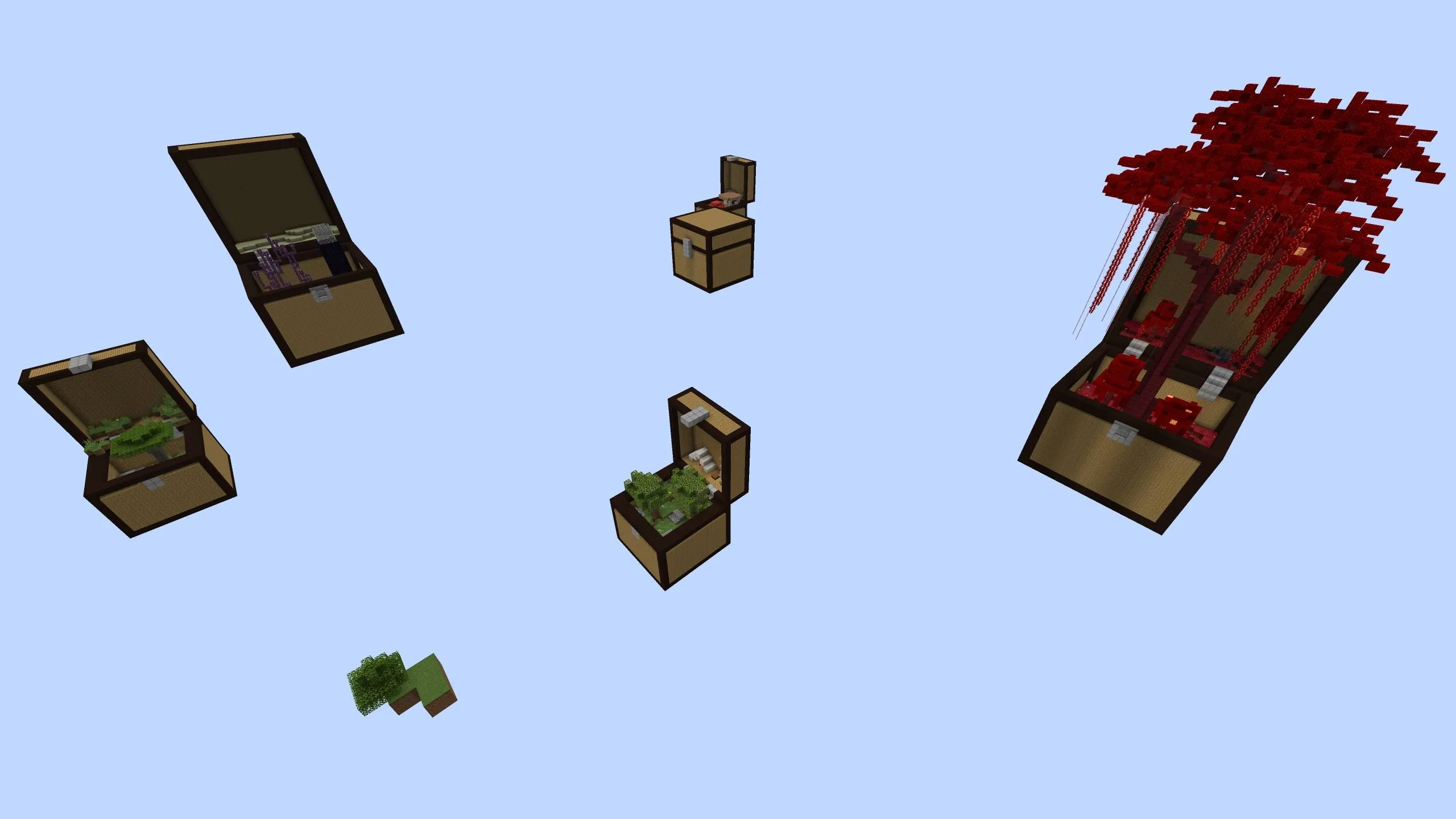 Skyblock Chest Challenge, Карты, Minecraft