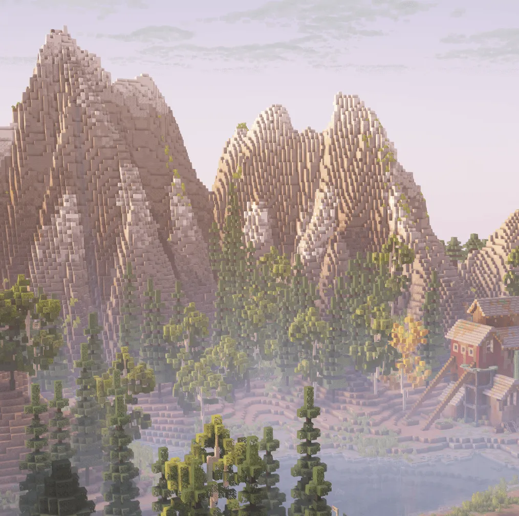 Mountain Mill | Simple Starters Series | Survival Terrain Mining Base | — скриншот 4 (Карты, Minecraft)