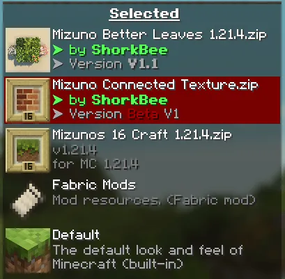Mizuno Connected Texture, Текстуры, Minecraft