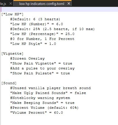 Low HP Indicators, Моды, Minecraft