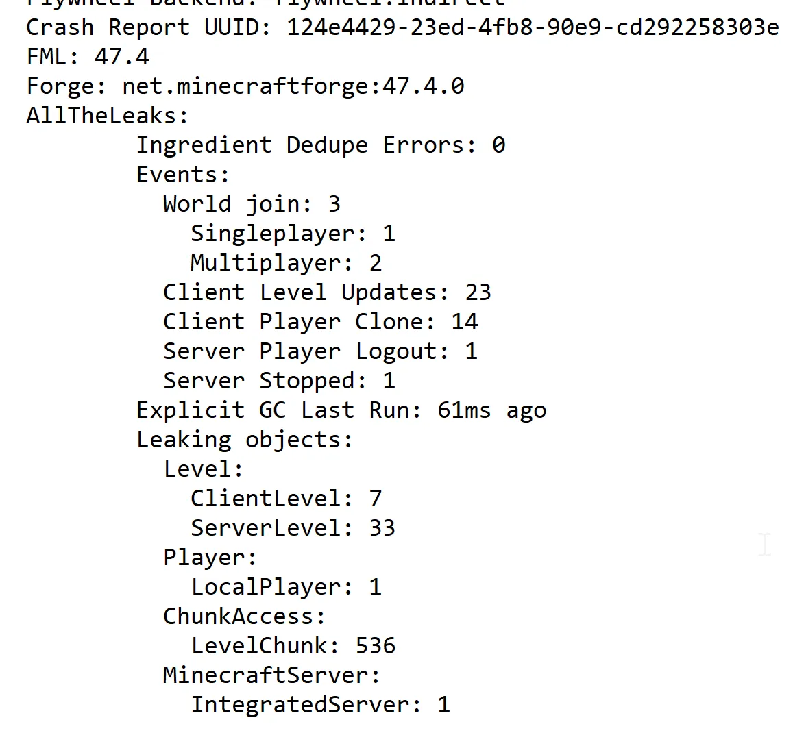 AllTheLeaks (Memory Leak Fix), Моды, Minecraft