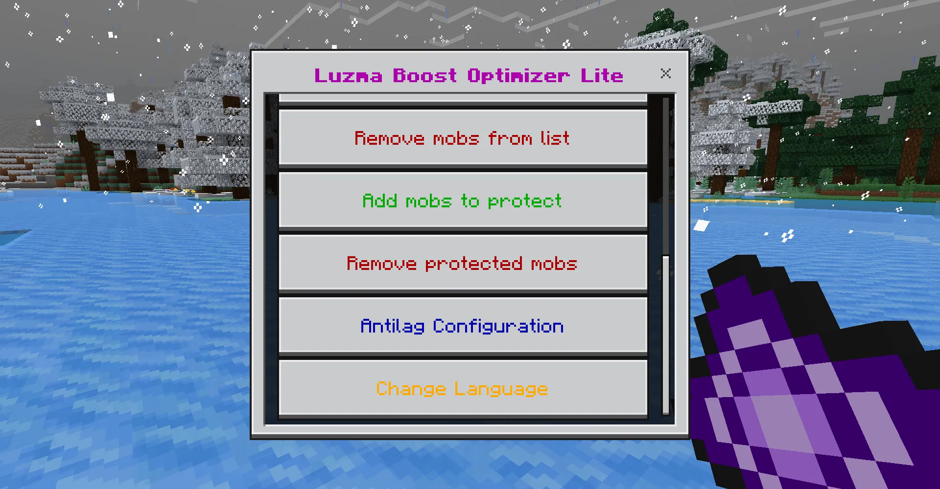 Luzma Boost Optimizer for Bedrock Lite, Аддоны, Minecraft