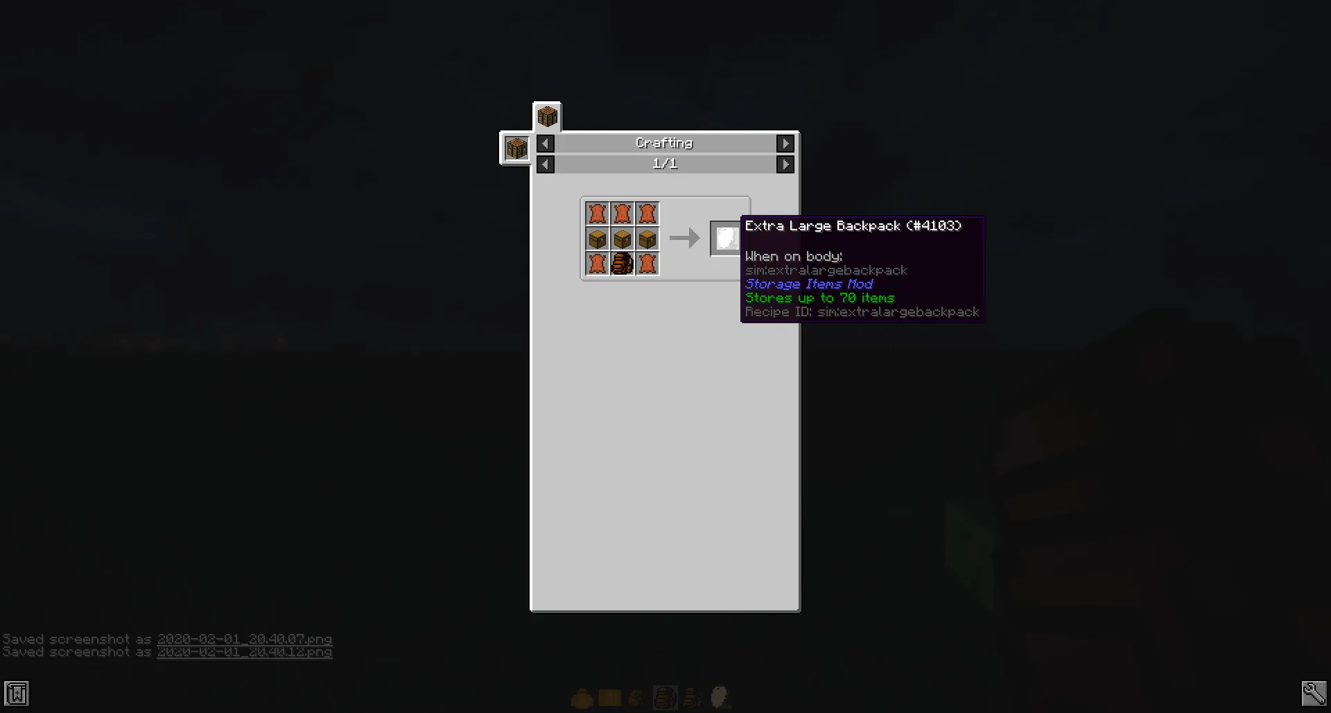 Storage Items Mod, Моды, Minecraft