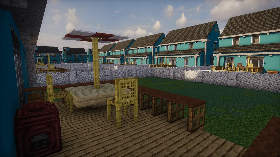 Ouroburbia - Liminal Suburban Sprawl Vivarium-inspired 1000x1000 Survival map — скриншот 7 (Карты, Minecraft)