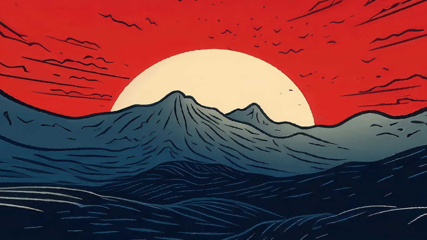 sky sunset moutain minimalist digital — скриншот 4 (Текстуры, Minecraft)