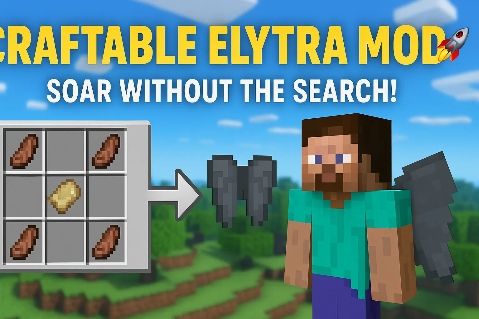 🪶 Craftable Elytra Mod – Soar Without the Search! 🚀 — скриншот 1 (Моды, Minecraft)