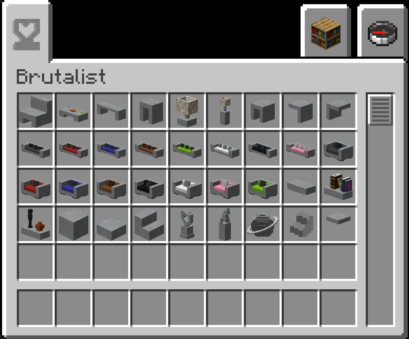 Brutalist Furniture — скриншот 1 (Моды, Minecraft)