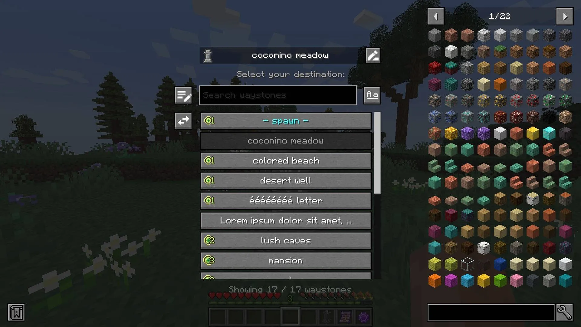 Better Waystones Menu — скриншот 3 (Моды, Minecraft)