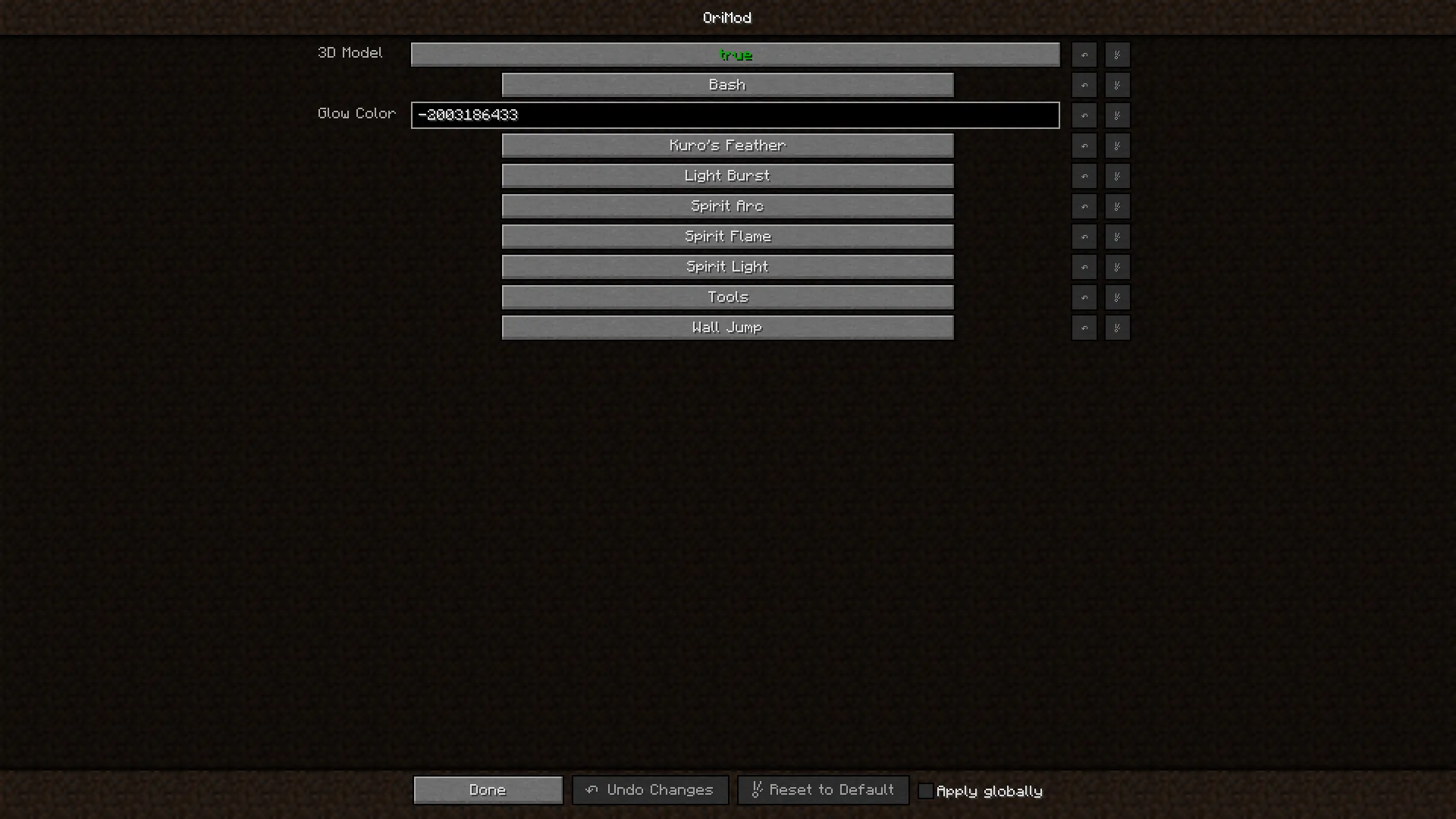OriMod, Моды, Minecraft