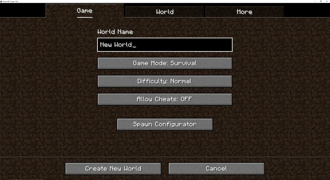 Spawn Configurator, Моды, Minecraft