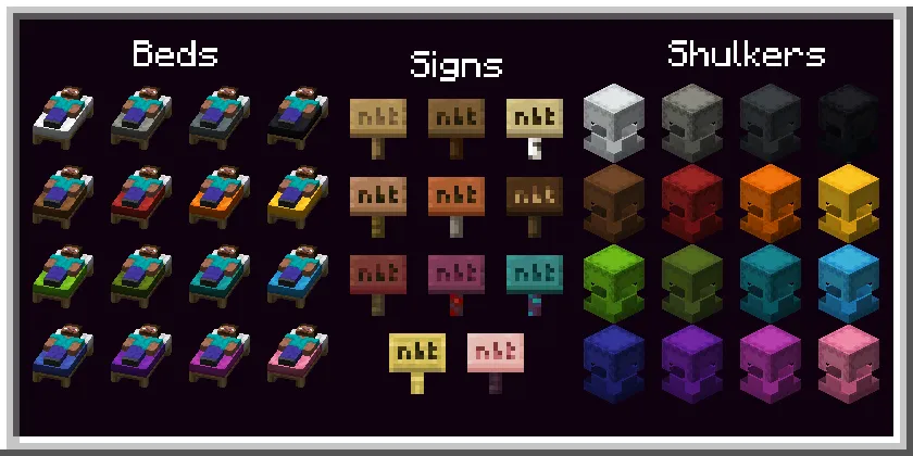 NBT Items, Текстуры, Minecraft