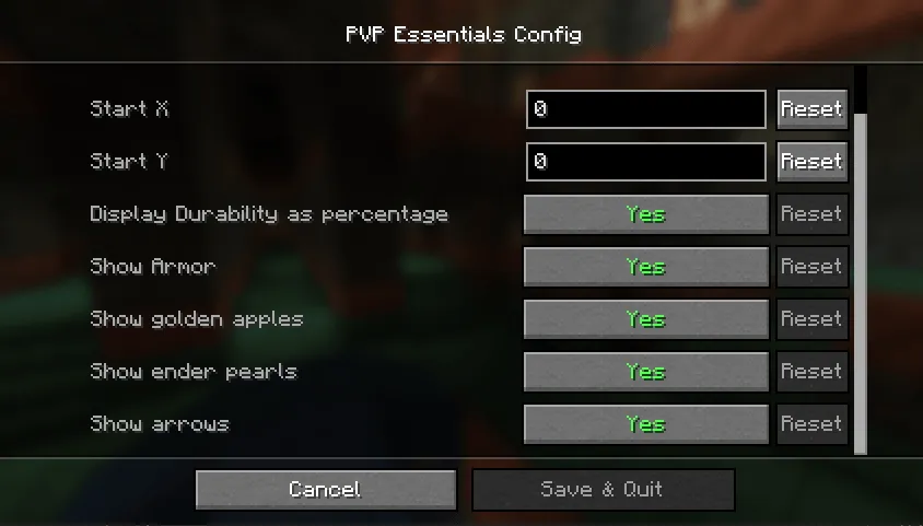 PVP Essentials, Моды, Minecraft