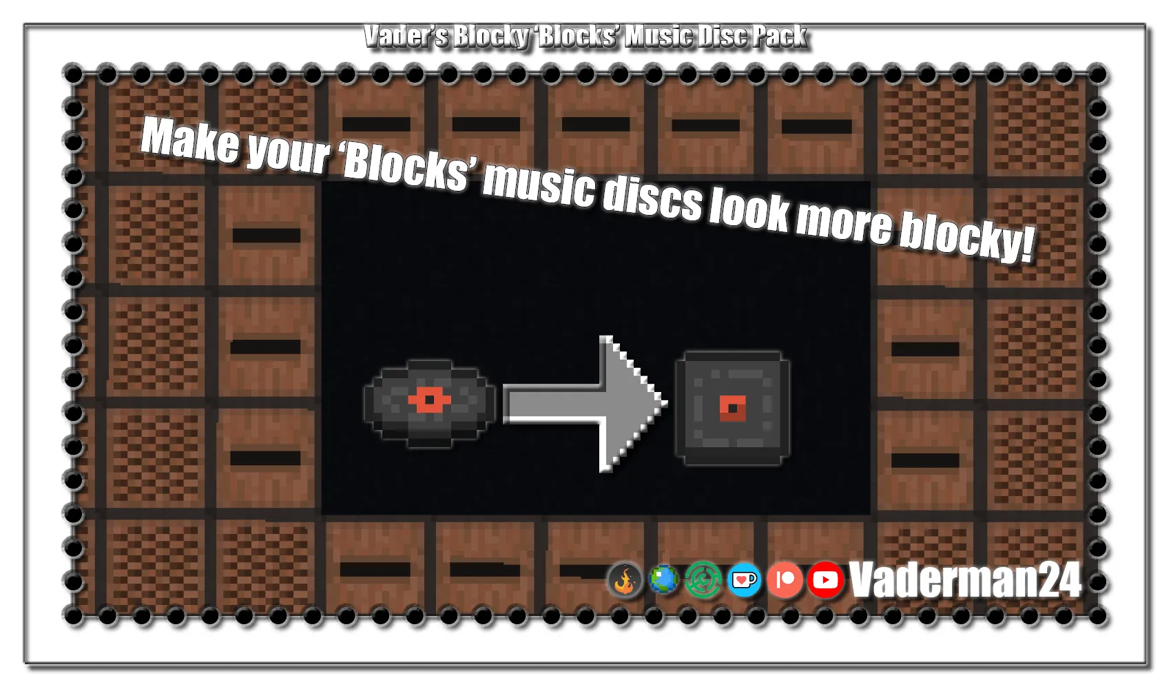 Vader's Blocky 'Blocks' Music Disc Pack — 'Blocks' Music Disc Replacement — скриншот 1 (Текстуры, Minecraft)
